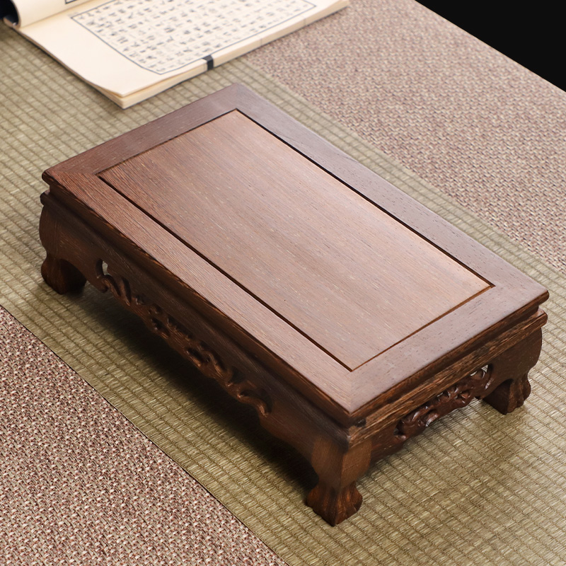 红木底座实木长方形奇石头佛像花盆景玉器文玩摆件鸡翅木质托架