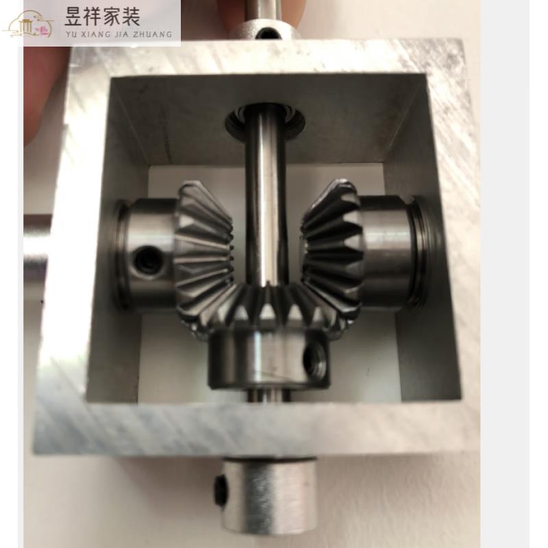 小型伞齿轮转角器小型机械模组双出轴90度直角传动换向齿轮箱双|