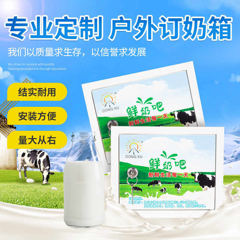 室外小铁奶箱挂墙带锁订奶箱鲜奶酸奶投递箱牛奶周转箱小号充电箱