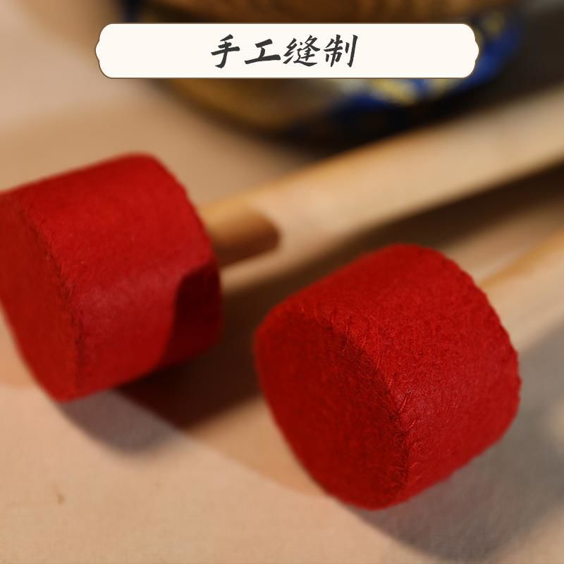新款橡木尼泊尔手工绒布敲棒西藏颂钵钵锤钵棒专业疗愈佛音碗敲棒