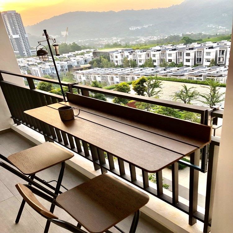 阳台栏杆悬挂吧台桌 小户型家用吧台 电脑桌可专用折叠专用书桌椅
