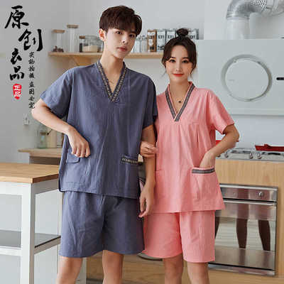 柔软纯棉汗蒸服女款男士情侣款全棉加肥加大码浴服按摩汉蒸桑拿服