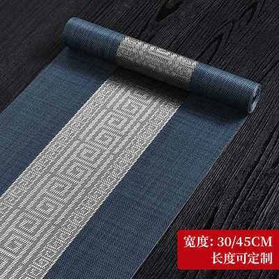 新中式桌旗桌布高档茶席防水防油会议桌桌旗保护桌面装饰长条茶布