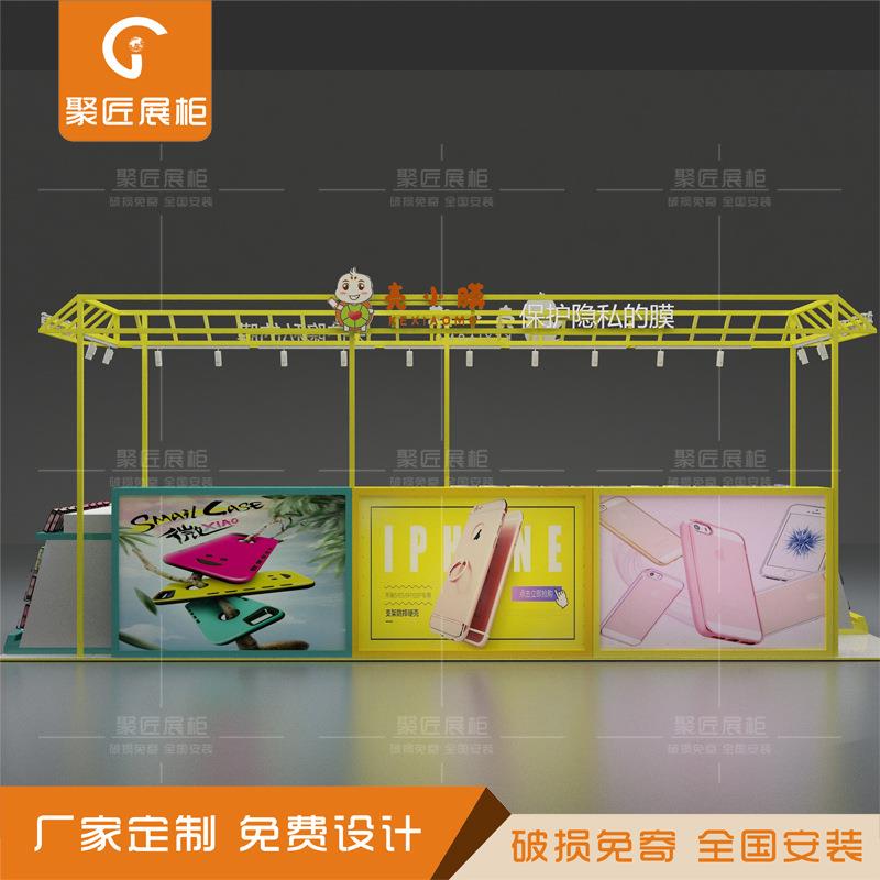 商场钢木烤漆货架手机配件展示柜潮品数码生活馆陈列柜子中岛设计