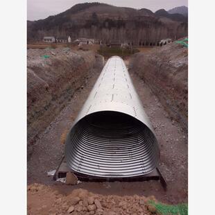 金属钢波纹涵管隧道路基桥梁涵洞整装拼装镀锌波纹管涵工地大口径