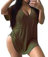 Solid color V-neck plus size T-shirt for women Solid Color V-neck Large Size T-shirt thumbnail 8