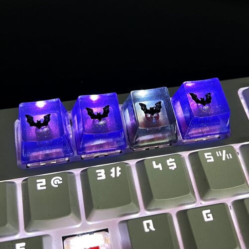 手工树脂滴胶万圣节蝙蝠蜘蛛键帽