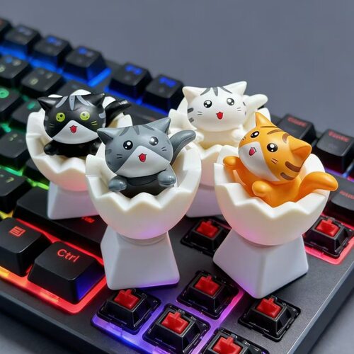 个性可爱猫头键帽创意diy机械键