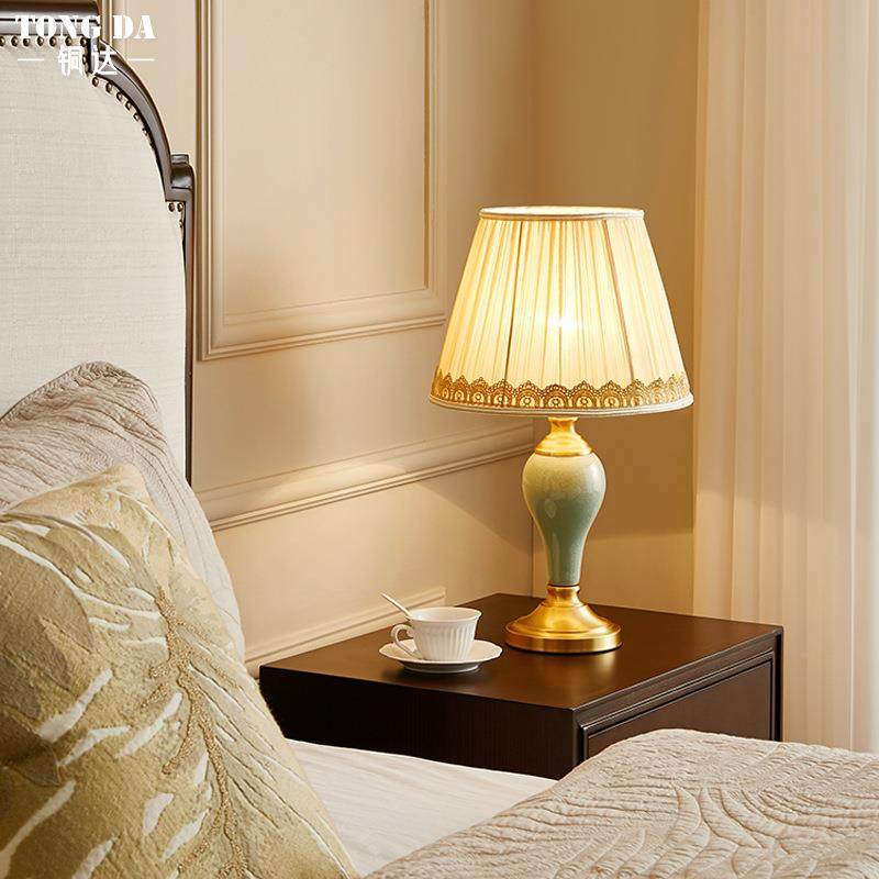 卧美式室头陶瓷台灯床欧式简约ZXP客厅书饰房装台灯样板间房间客