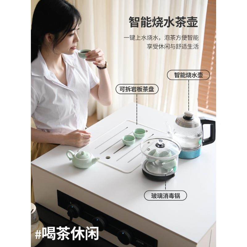 法中风可伸缩岛台餐桌式一体家用实ZG-75365木古靠墙半圆台岛意式