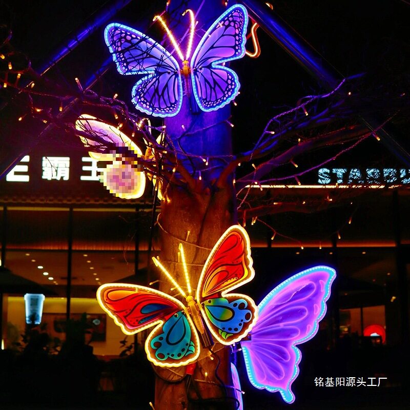 LED太阳能动态蝴蝶挂树景观灯