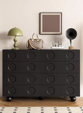 黑色复古QZA八储斗卧室床尾收柜纳斗物柜柜客厅玄关柜