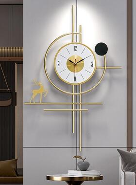 钟客厅2挂代05新款时钟创意装饰钟表艺术轻enQ6hBtr奢网2红现静音