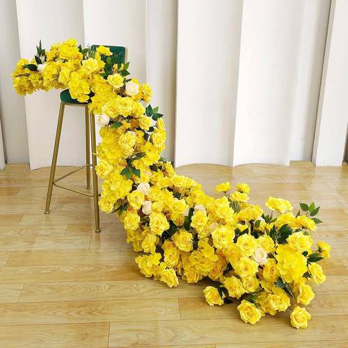 新仿排SJK真花排商场布橱窗展厅装饰长花西式婚礼长桌摆放款长条