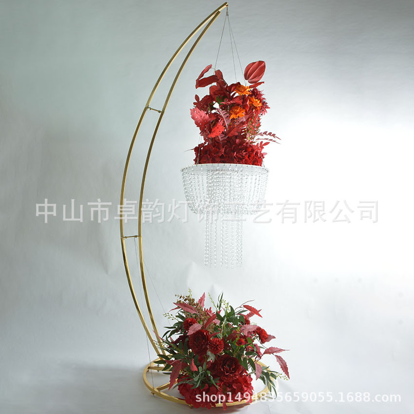婚庆金色亚克力水晶花架