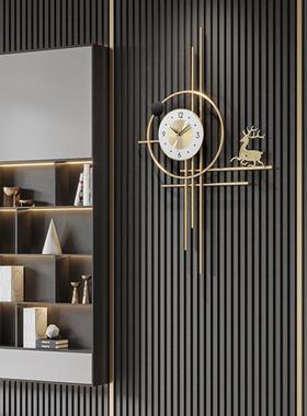 钟表挂钟厅2052新款客奢网轻红创意大气家F96HSH68用格栅装饰时钟