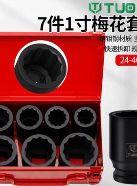 7件炮加厚1寸LMX大风套筒气动动省扳手力加电长强重型轮胎板头