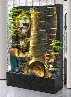 观水幕墙RIZ花流水屏风户外别墅园庭院酒店公室假办山喷泉鱼池景