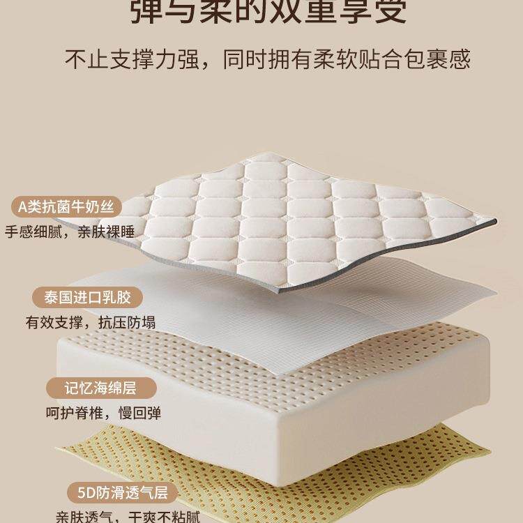 乳胶床垫家用物卧室软垫榻榻10007331米记忆海垫绵宿子遮盖舍单人