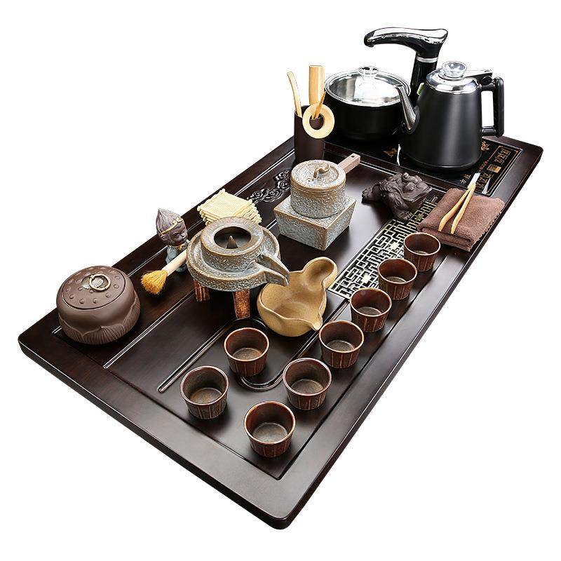 全自动茶具代装家TGC用办会客整套茶盘实木套一体大茶台公排水现