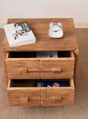 中古风老榆木民床头边柜沙发边柜边几储物柜宿酒78841店床收纳小