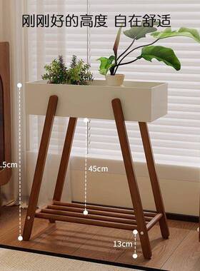 中古风实木VUD花架客厅家地式置物落架用阳能台多层花盆架多功收