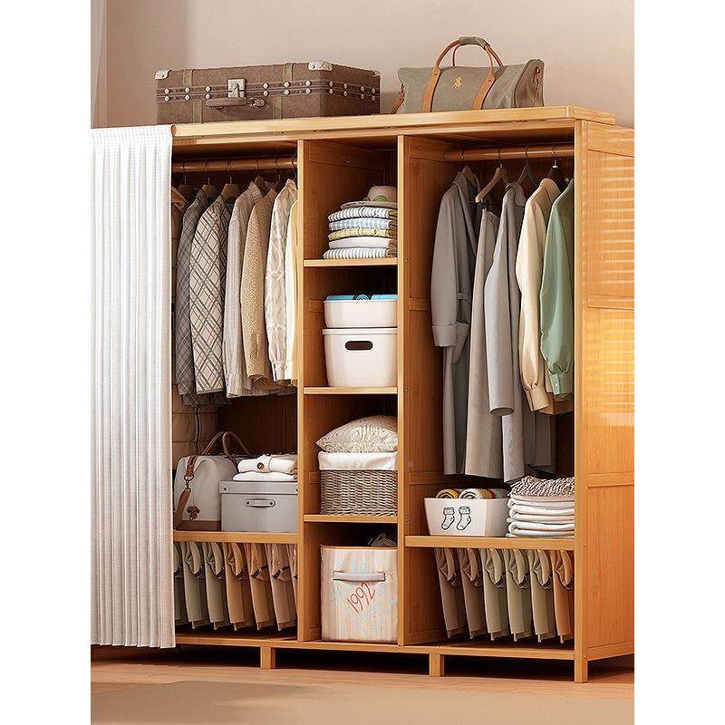 衣柜衣架家用柜多格靠墙地收纳ZOY楠竹出租屋宿舍床物头衣裤落储,住宅家具,独立衣柜,淘宝优惠券,粉丝福利购,淘宝优惠卷