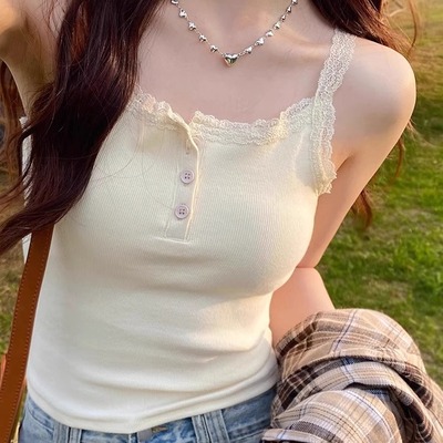 夏季2025新款蕾丝小吊带背心女开春内搭打底衫设计感法式绝美上衣