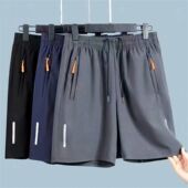 loose for casual Zipper running shorts men拉链宽松跑步短裤 男