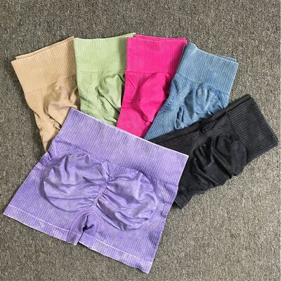 Solid color seamless sports yoga pants纯色无缝运动瑜伽短裤女