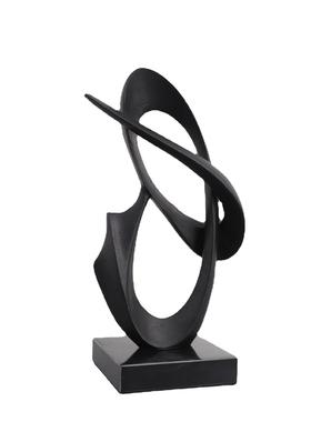 新中式创意铸铁大理石几何摆件样板房书房客厅电视柜桌面软装饰品