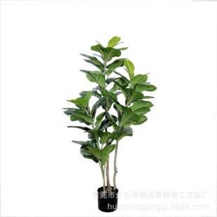 仿真琴叶榕圆叶榕橡皮榕北欧家居仿真绿植盆栽大型落地装饰盆景