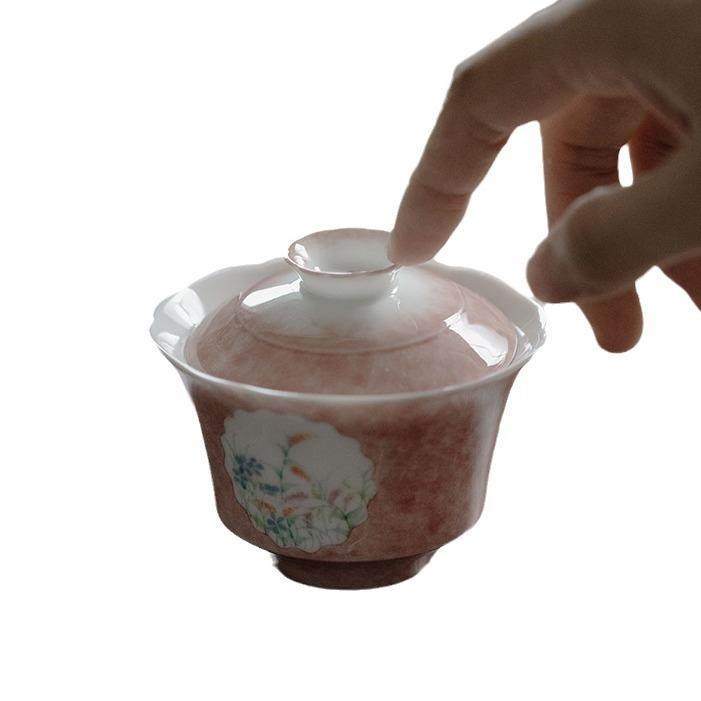 景德镇釉下彩手绘盖碗手工陶瓷薄胎开窗泡茶碗茶杯功夫茶具,餐饮具,盖碗,淘宝优惠券,粉丝福利购,淘宝优惠卷