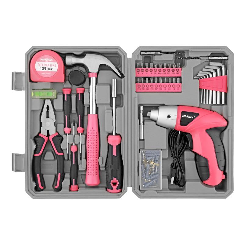42件套家用工具套装3.6V锂电电动螺丝刀钳子多功能工具