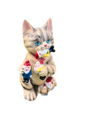 猫吃小矮人恐龙吃小矮人系列花园侏儒摆件套装玩偶装饰