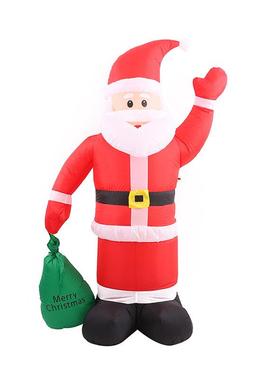 1.8米充气拎包圣诞老人圣诞LED发光迎宾气模圣诞老人充气气模