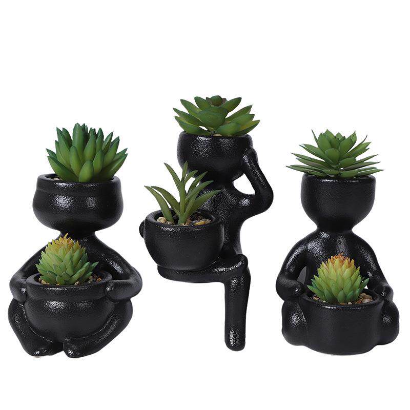 陶瓷容器小人物花盆创意多肉绿植小盆栽办公室桌面装饰工艺品