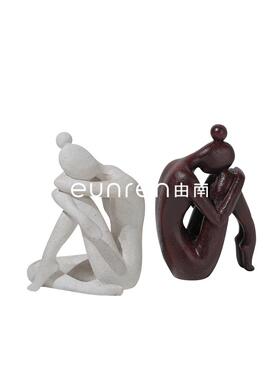 现代简约抽象人物书挡摆件样板房客厅电视柜家居书房书立软装品