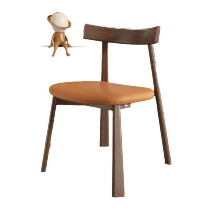 现代简约实木软包靠背无扶手餐桌椅子欧美风书桌梳妆台复古风