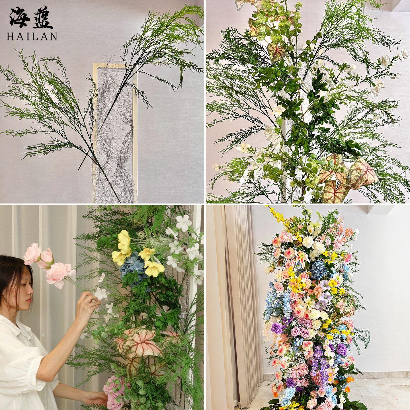 莫奈花园蓝粉色婚礼花艺布置拱门花柱套装仿真绢花婚纱打卡区花艺