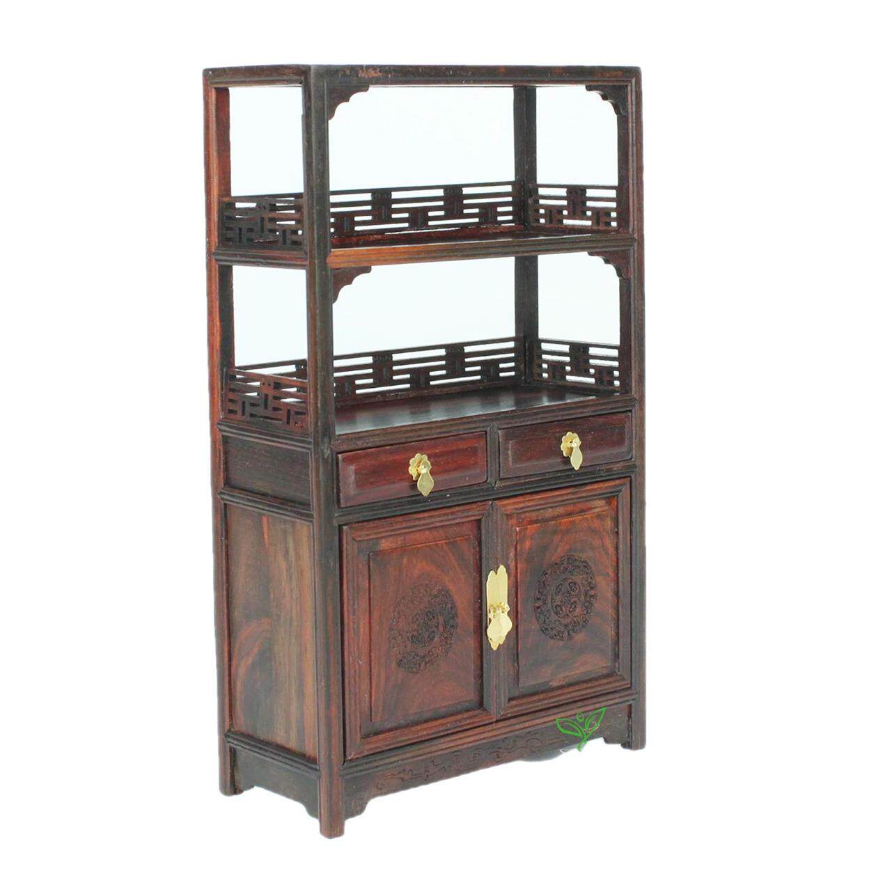 红木雕仿古微缩家具模型工艺品酸枝书架书橱书柜摆件家居装饰品