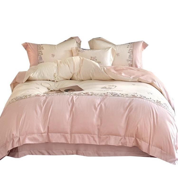 公主风1单2M240S绣澳棉四件套全棉田园卉刺被花套床纯棉床上用品1