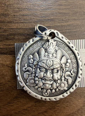 999纯银 黄财神擦擦佛嘎乌项链男女生肖属牛羊龙狗本命佛吊坠男女