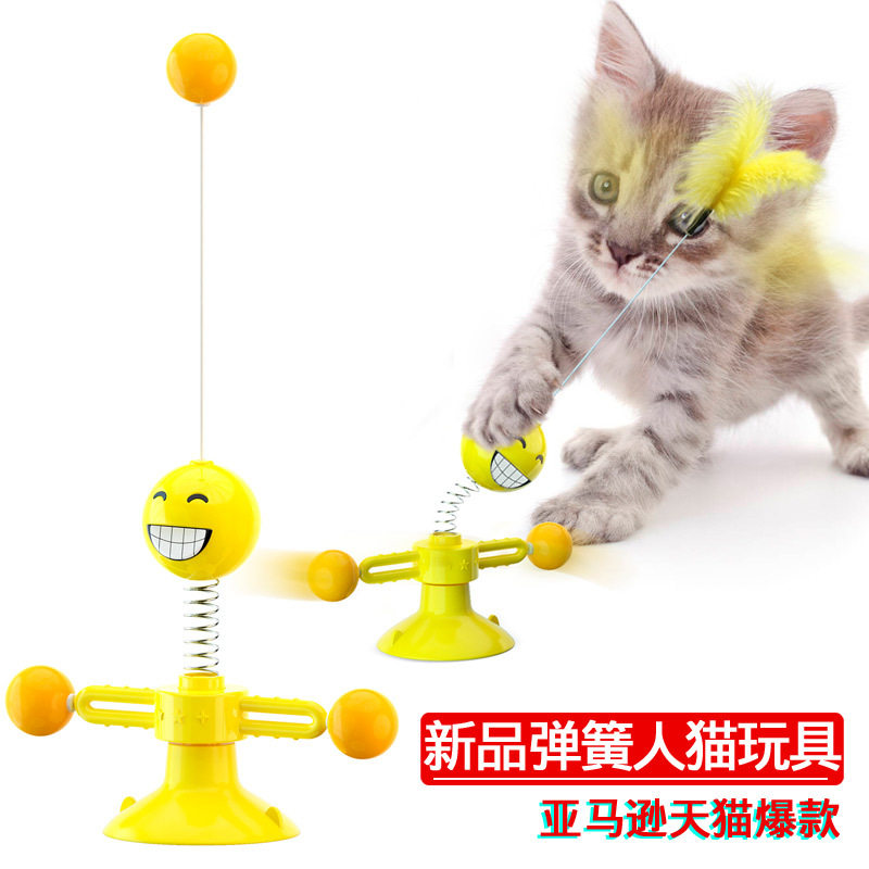 猫玩具厂家跨境爆款弹簧人逗猫棒