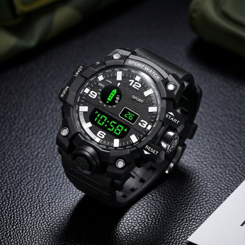 电子手表运动手表男士 学生爆款多功能潮流 户外夜光跑步闹钟手表