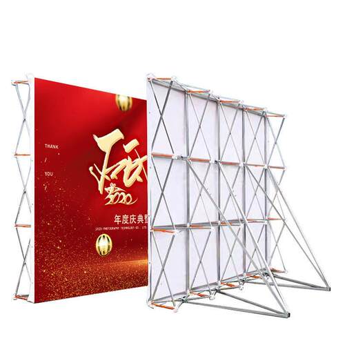 户外广告拉网展架折叠便携舞台背景墙婚庆活动签到墙铝合金展示架