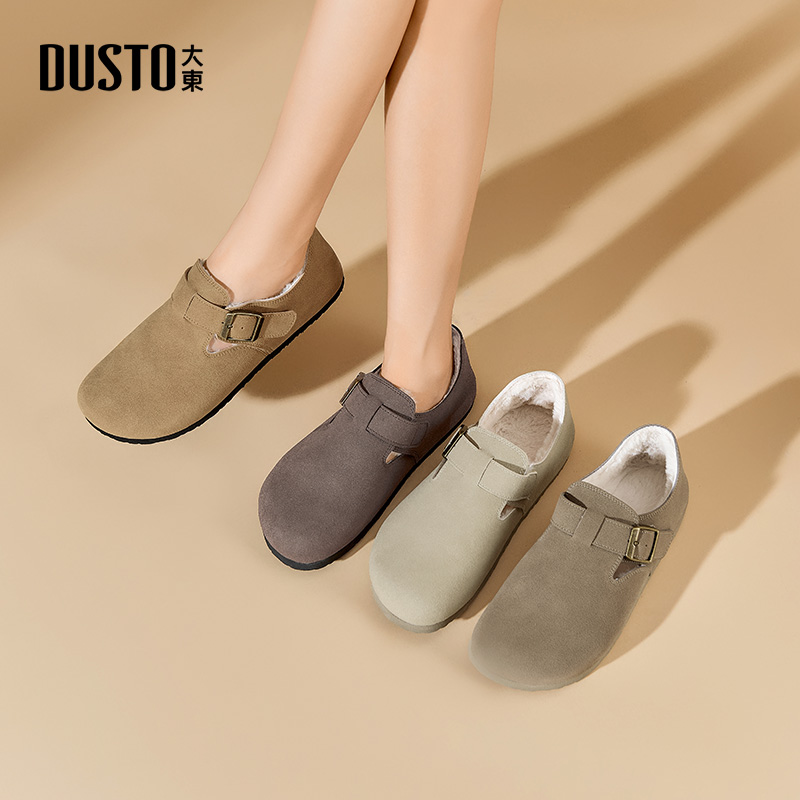 大东勃肯鞋女鞋复古圆头加绒女靴