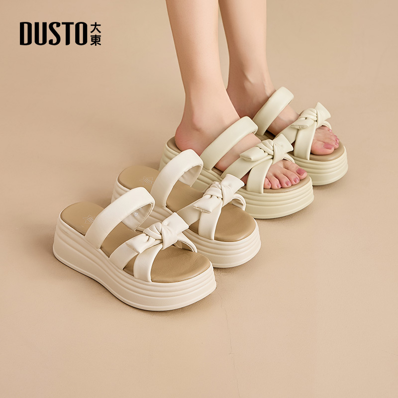 大东女拖鞋百搭简约平底高跟时尚