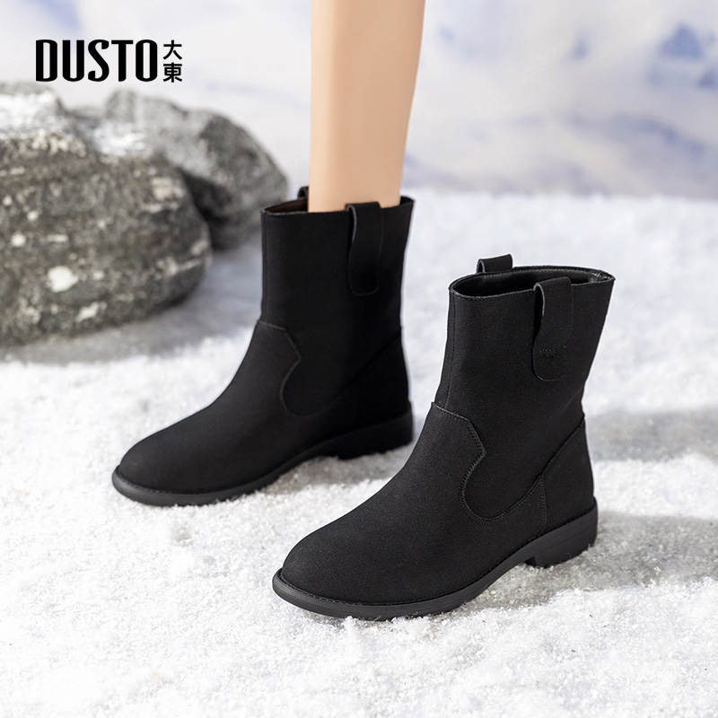 大东女鞋短靴复古西部牛仔靴女靴