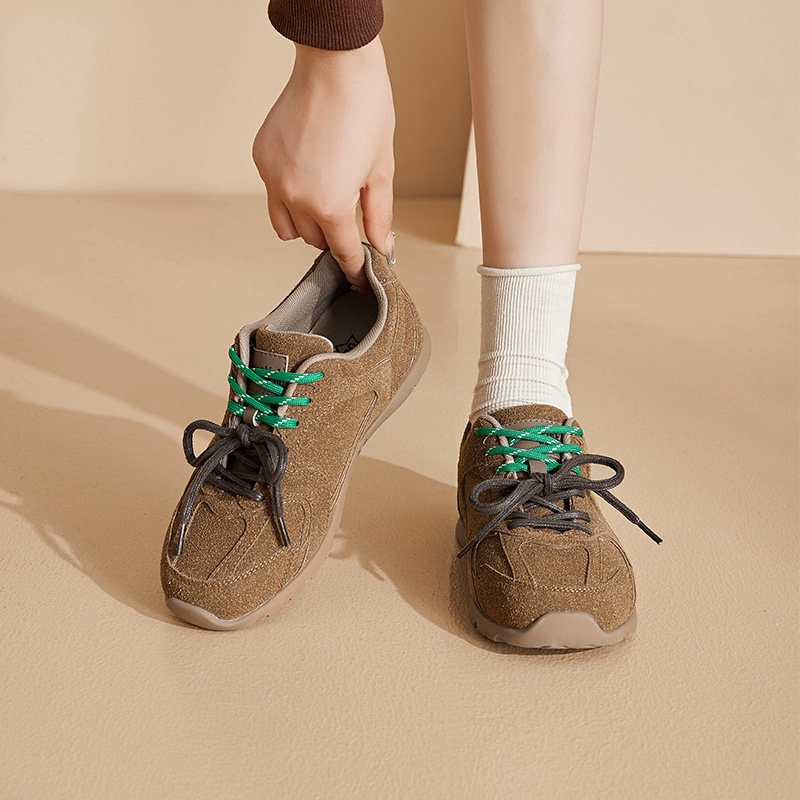 大东女鞋德训鞋2026春季新款经典百搭舒适圆头平底双色绑带女单鞋,女鞋,德训鞋,淘宝优惠券,粉丝福利购,淘宝优惠卷